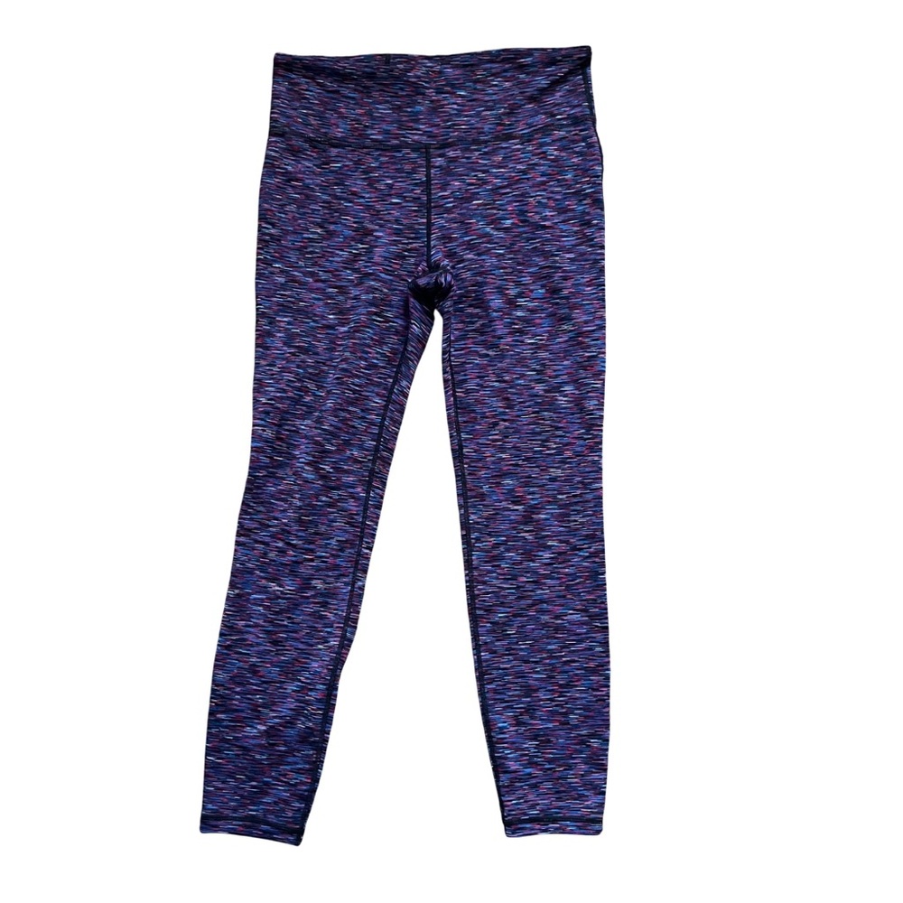 GapFit GFast High Rise Blackout Spacedye Leggings, Purple Blue, Size Large